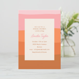 Invitation Fête de mariage moderne avec blocs de couleur en t