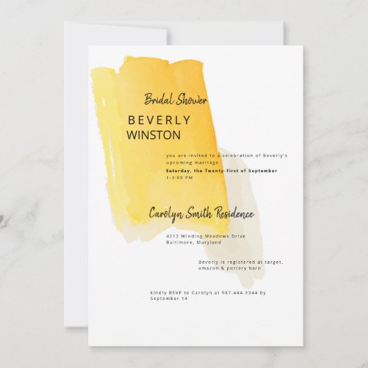 Invitation Fête de mariage moderne avec éclaboussure de peint (Devant)