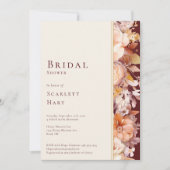 Invitation Fête de Mariage Moderne Crème Bourgogne Floral Aut (Devant)