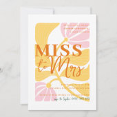 Invitation Fête de mariage moderne Daisy Floral jaune et rose (Devant)