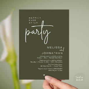 Invitation Fête de Mariage Moderne, Heureux pour Toujours