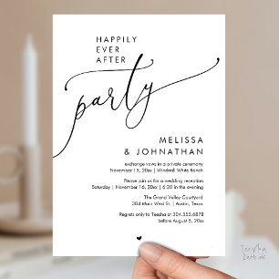 Invitation Fête de Mariage Moderne 'Joyeux Pour Toujours' Réc