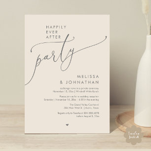 Invitation Fête de Mariage Moderne 'Joyeux Pour Toujours' Réc