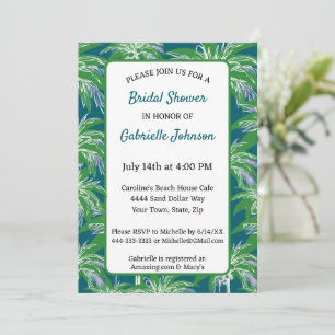 Invitation Fête de mariage moderne sous les palmiers verts et