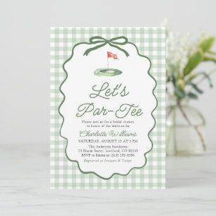 Invitation Fête de mariage Moderne Vert Sauge Golf Let's Par-