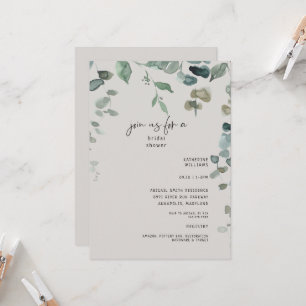 Invitation Fête de mariage neutre avec verdure en cascade
