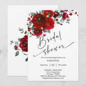 Invitation Fête de mariage noir et rouge (Devant / Derrière)