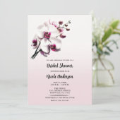 Invitation Fête de mariage Orchidée Fleur Rose et Blanche (Debout devant)