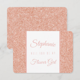 Invitation Fête de mariage pailletée or rose