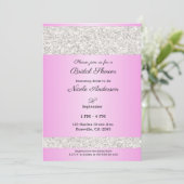 Invitation Fête de Mariage Paillettes Blanches Scintillement (Debout devant)