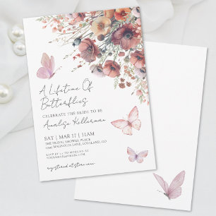 Invitation Fête de mariage papillon fleur sauvage automne