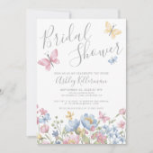 Invitation Fête de mariage papillon floral (Devant)