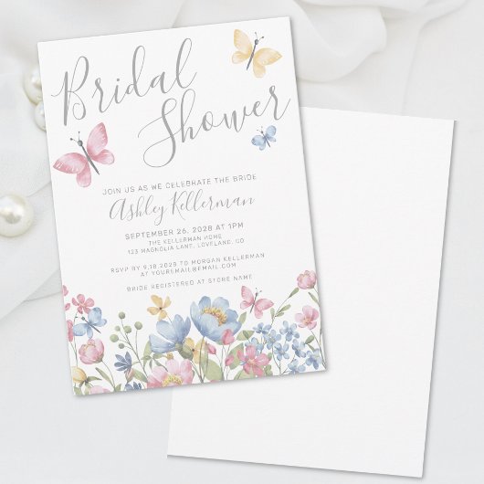 Invitation Fête de mariage papillon floral