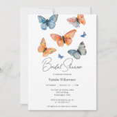 Invitation Fête de mariage papillons à l'aquarelle simplement (Devant)