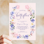 Invitation Fête de mariage Papillons Roses
