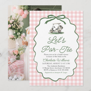 Invitation Fête de mariage Par-Tee Rose Moderne de Golf
