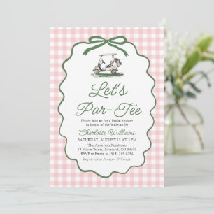 Invitation Fête de mariage Par-Tee rose verte de golf
