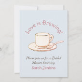 Invitation Fête de Mariage Parfaite Élégance Thème Café (Devant)