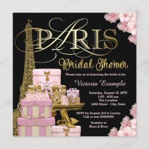 Invitation Fête de mariage Paris Rose