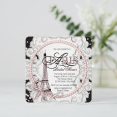 Invitation Fête de mariage Paris Rose (Debout devant)