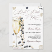 Invitation Fête de mariage Perles et Prosecco (Devant)