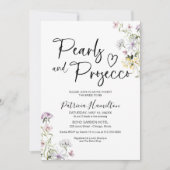 Invitation Fête de mariage Perles et Prosecco (Devant)