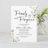 Invitation Fête de mariage Perles et Prosecco (Debout devant)