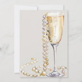 Invitation Fête de mariage Perles et Prosecco (Dos)