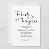 Invitation Fête de mariage Perles et Prosecco (Devant)