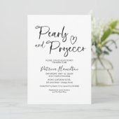 Invitation Fête de mariage Perles et Prosecco (Debout devant)