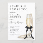 Invitation Fête de mariage Perles & Prosecco (Devant)