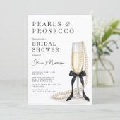 Invitation Fête de mariage Perles & Prosecco (Debout devant)