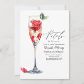 Invitation Fête de mariage Petals & Prosecco Champagne (Devant)