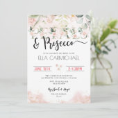 Invitation Fête de mariage Petals Prosecco Wine (Debout devant)