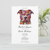 Invitation Fête de Mariage Pitbull Fleur Visage Chien Amoureu (Debout devant)