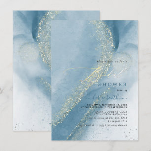 Invitation Fête de mariage PixDezines Bleu Ardoise Alcohol+En