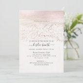 Invitation Fête de mariage PixDezines Blush Coastal/Shoreline (Debout devant)