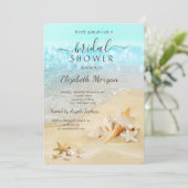 Invitation Fête de Mariage Plage Coquillages Sable (Debout devant)