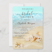 Invitation Fête de Mariage Plage Coquillages Sable (Devant)