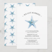 Invitation Fête de mariage post-plage Étoile de mer (Devant / Derrière)