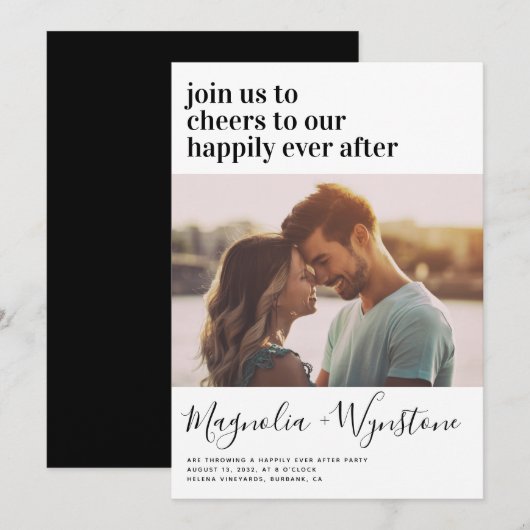Invitation Fête de Mariage Pour Toujours (Devant / Derrière)