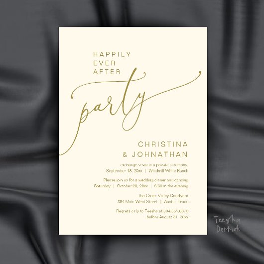 Invitation Fête de Mariage Pour Toujours, Dîner de Réception 