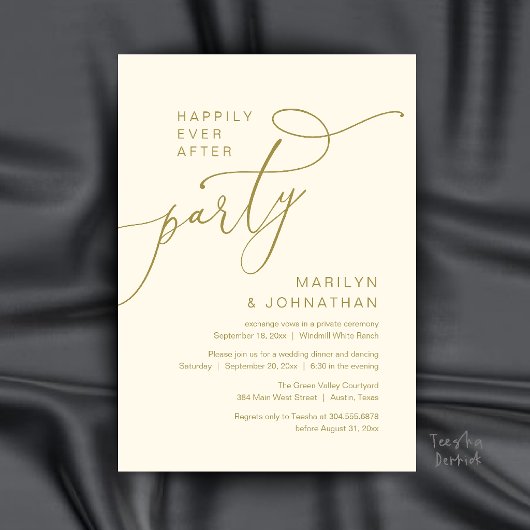 Invitation Fête de Mariage Pour Toujours, Réception de Dîner