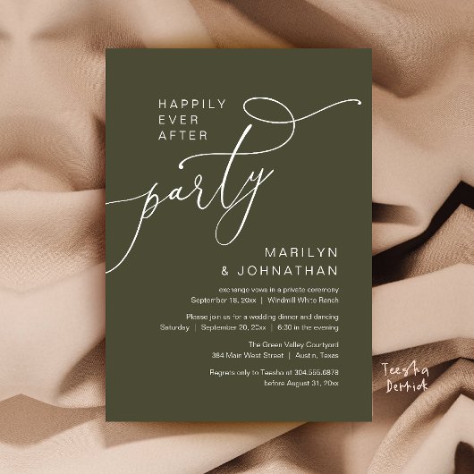 Invitation Fête de Mariage Pour Toujours, Réception de Dîner