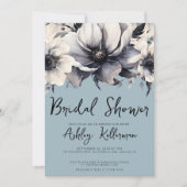 Invitation Fête de mariage poussiéreuse bleue (Devant)