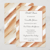 Invitation Fête de mariage rayée Latte de citrouille (Devant / Derrière)