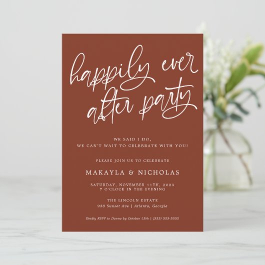 Invitation Fête de mariage réception de mariage heureux pour (Debout devant)