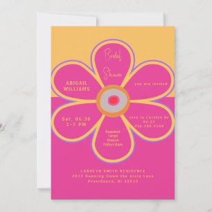 Invitation Fête de mariage rétro floral rose amusante