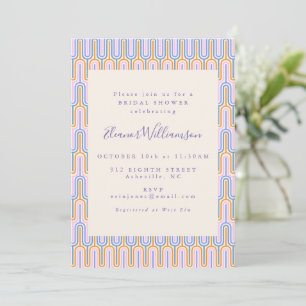Invitation Fête de Mariage Rétro Groovy Pastel Periwinkle