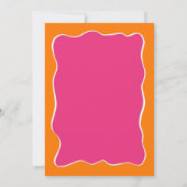 Invitation Fête de mariage rétro illustré orange rose (Dos)